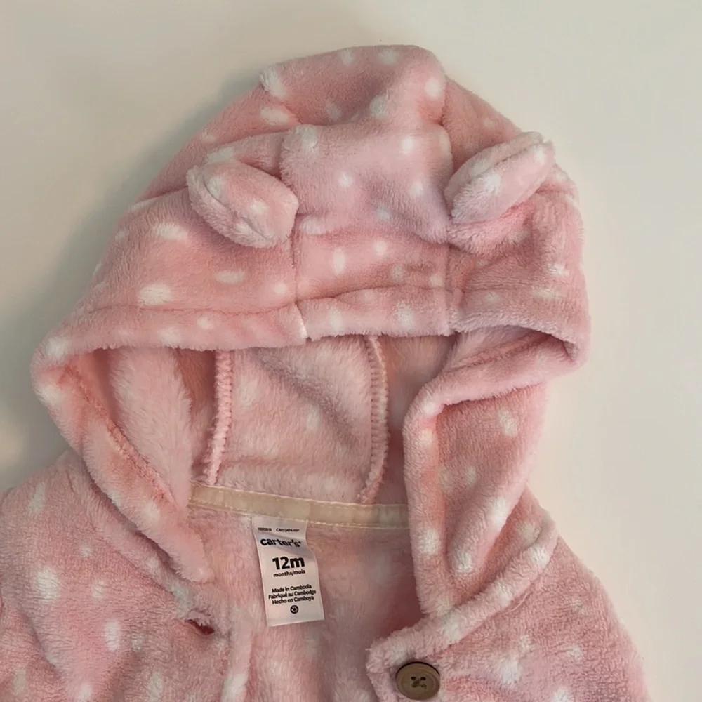 NWOT 12mo Pink Baby Vest with Hood from Carter’s